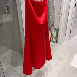 Skirt long satin red Christmas skirt